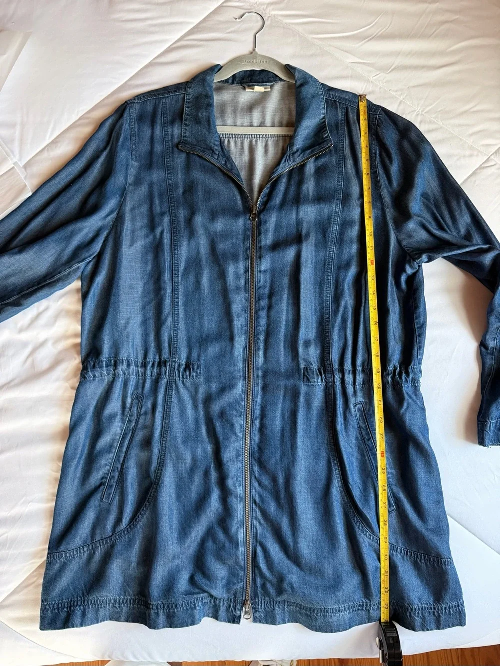 J. Jill Blue Denim Zip-Front Jacket